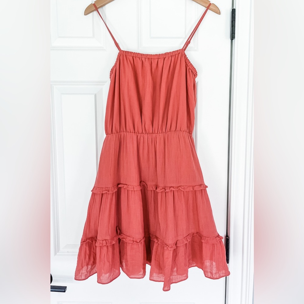 Express Flirty Summer Dress in Coral